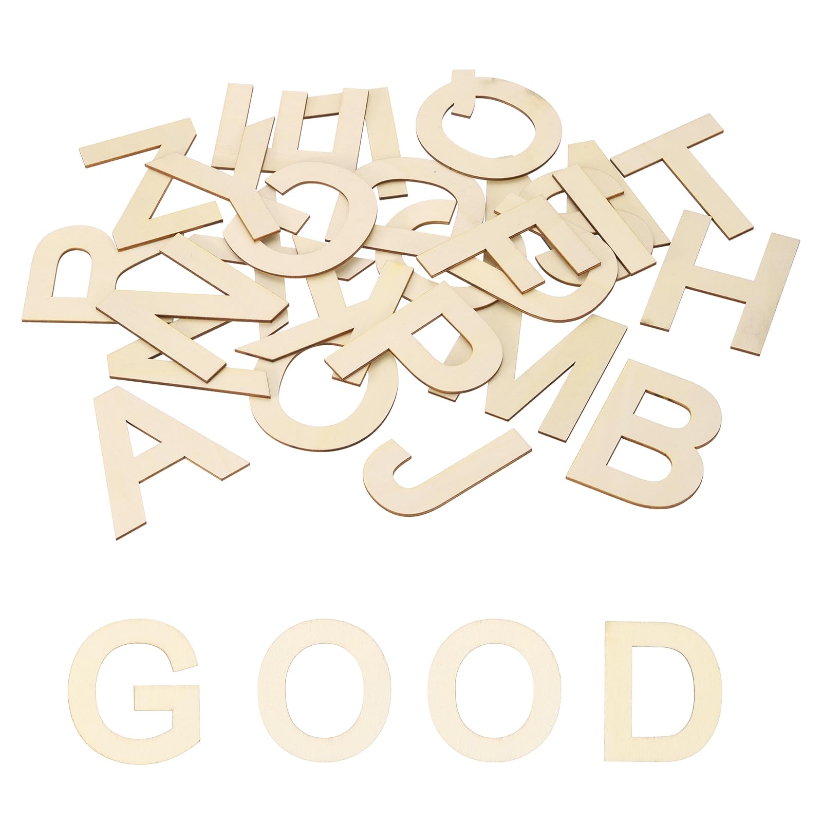 Lettres en bois brut à peindre de 8 cm pour orthographe et loisirs créatifs