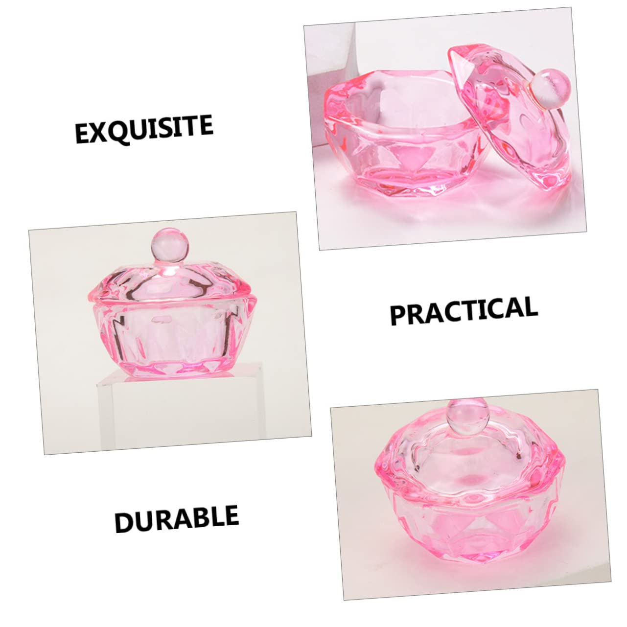 Gogogmee Nail Glass Cup Set Monomer Dish Lid Acrylic Nails Dappen Bowl Small Glass Dish