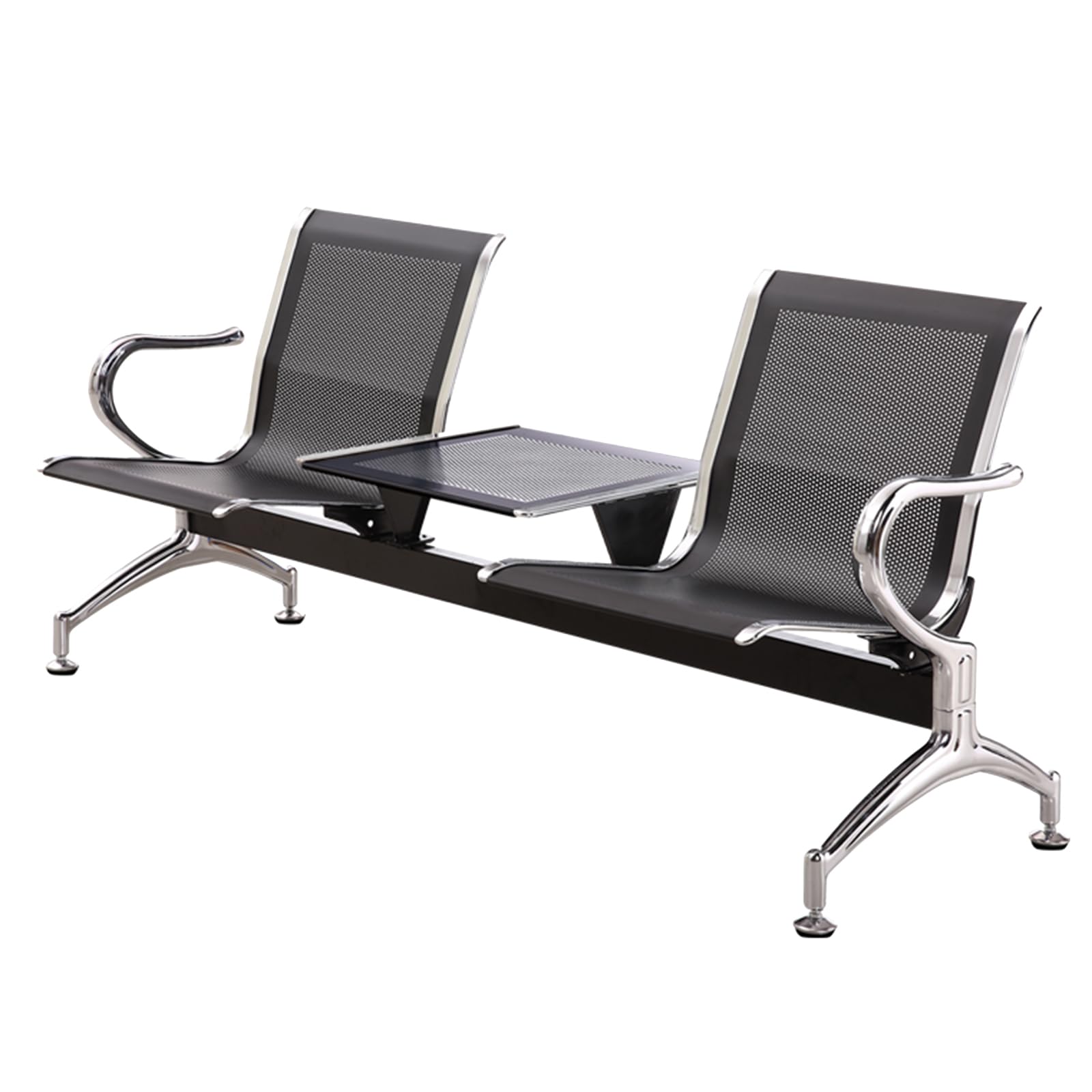 AYCDL 2 Seat Office Guest Chairs Waiting Room Chairs with Coffee Table Reception Chair with Armrest Reception Bench for Waiting Room Airport Bank