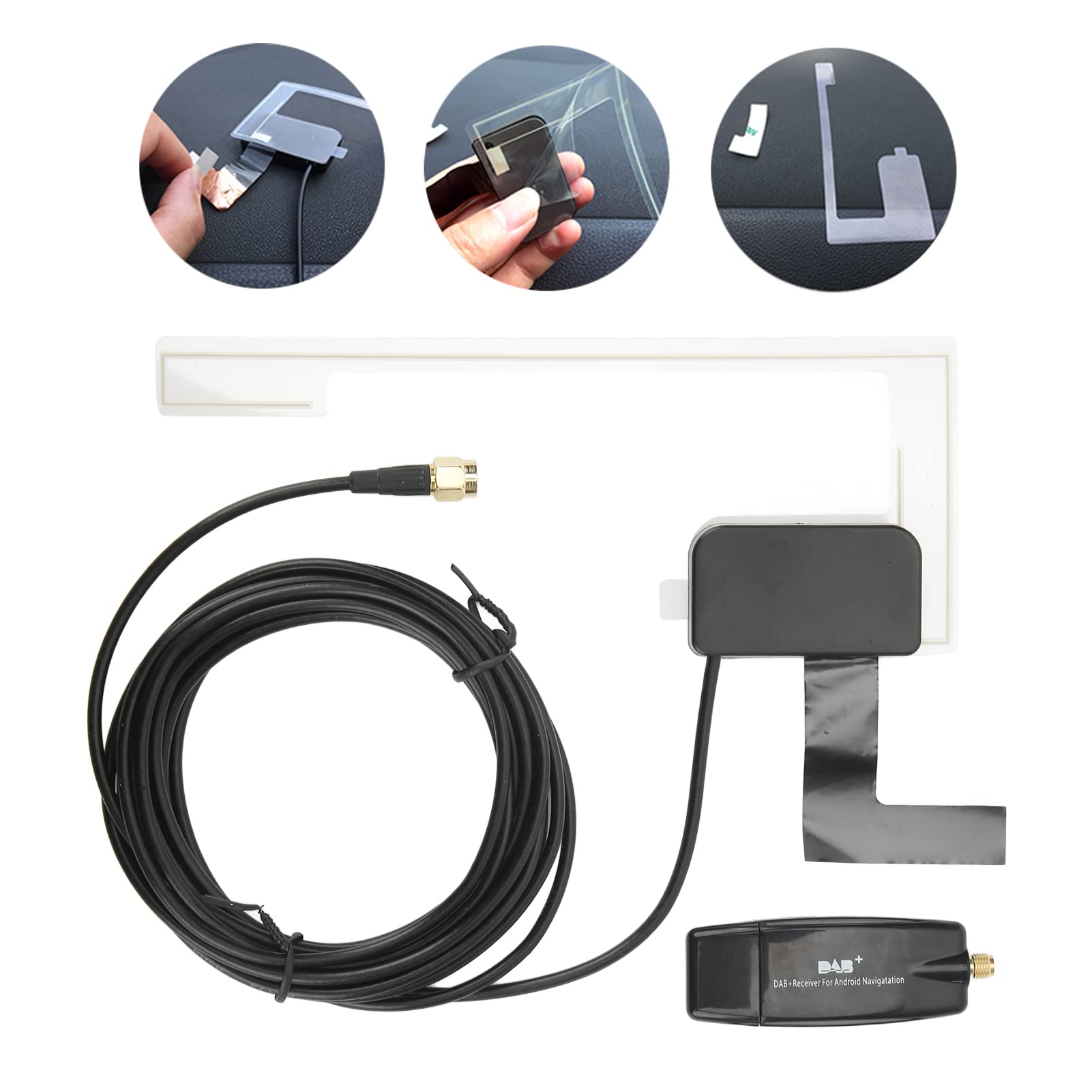 Samochodowy odbiornik radia cyfrowego DAB Adapter USB C Box do nawigacji samochodowej z systemem Android 4.4 lub nowszym — wysoka czułość, automatyczne wyszukiwanie kanałów,