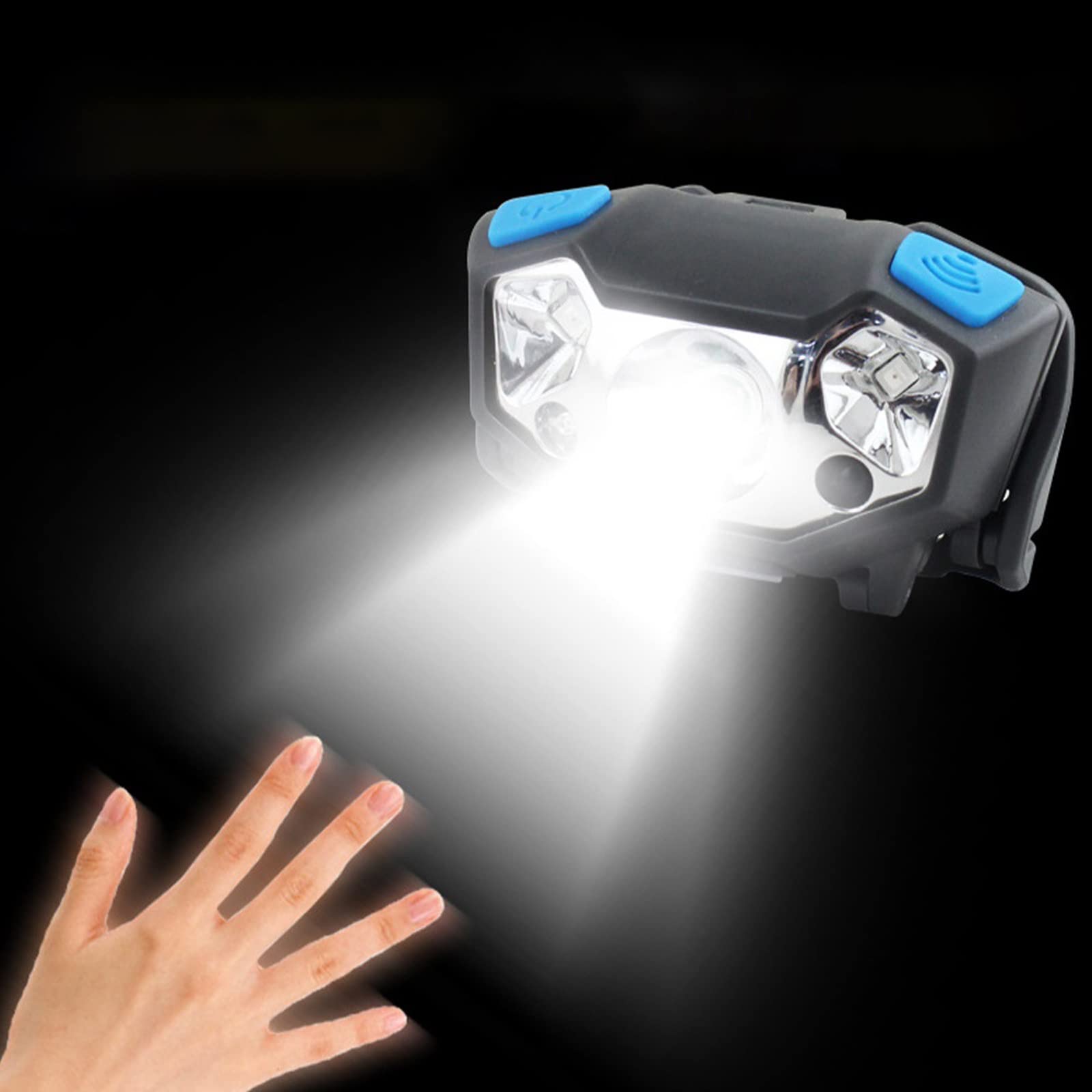 Latarka czołowa LED ładowalna czujnik ruchu nadwozia reflektor kemping latarka czołowa latarka lampa z USB