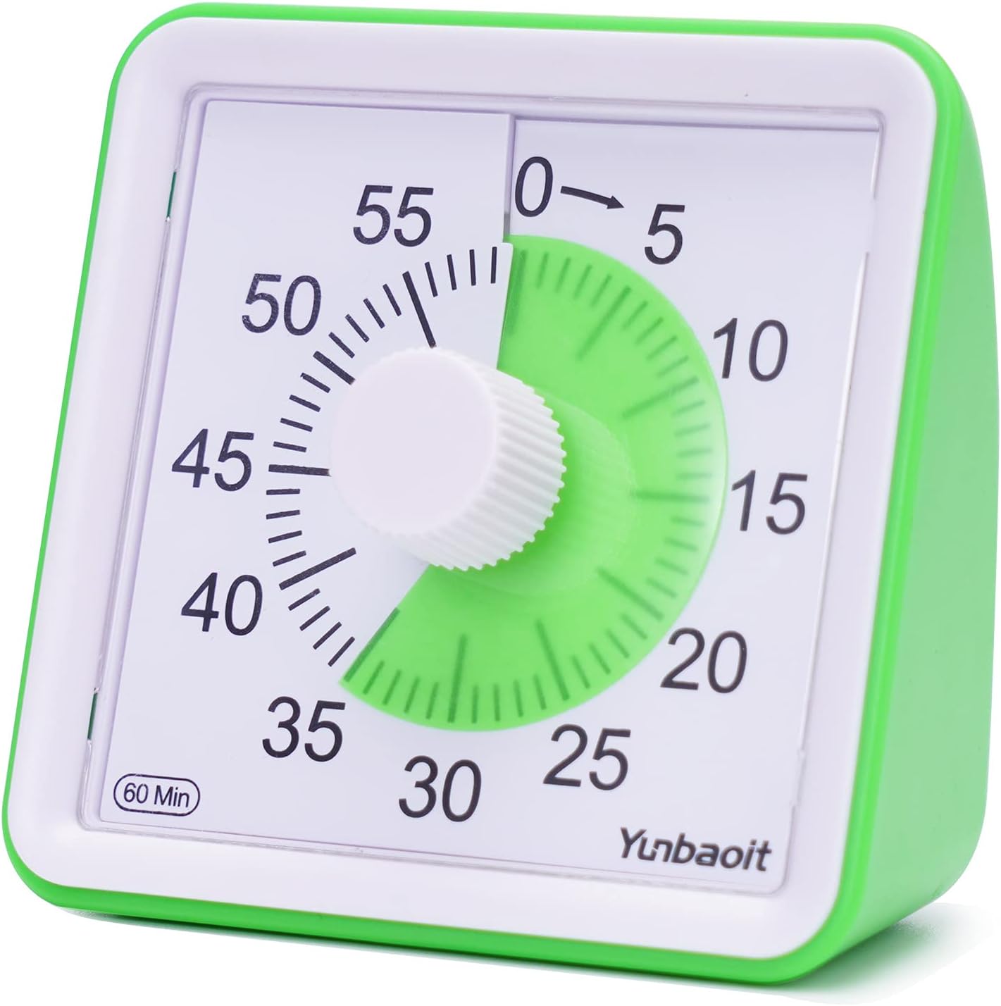Yunbaoit Visual Analog Timer,Countdown Clock,No Loud Ticking,Time Management Tool for Kids and Adults(Green)