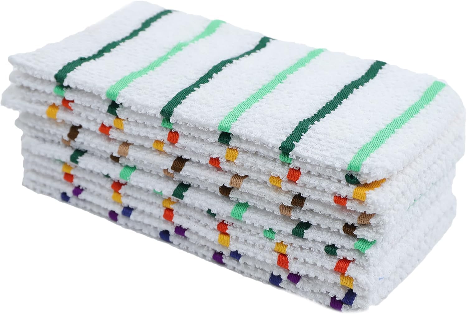 Corredocasa Set 6 Pezzi Strofinacci Cucina 100% Cotone e Morbida Spugna di Puro Cotone Assorbente e Resistente Asciugamani Asciugapiatti Ideali per Cucina Albergo e b&b 40x70 (Erika Spugna, 6)