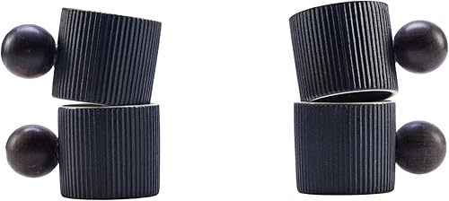 Miniatura 11 de Mini tazas de cerámica para café expreso, tazas Demitasse con mango redondo de madera, rayas verticales, tazas de té (negro/blanco, 2 unidades)