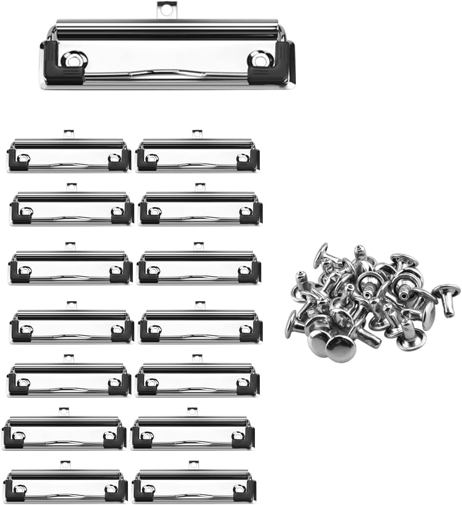 Mountable Clipboard Clips 15 Pack Metal Document File