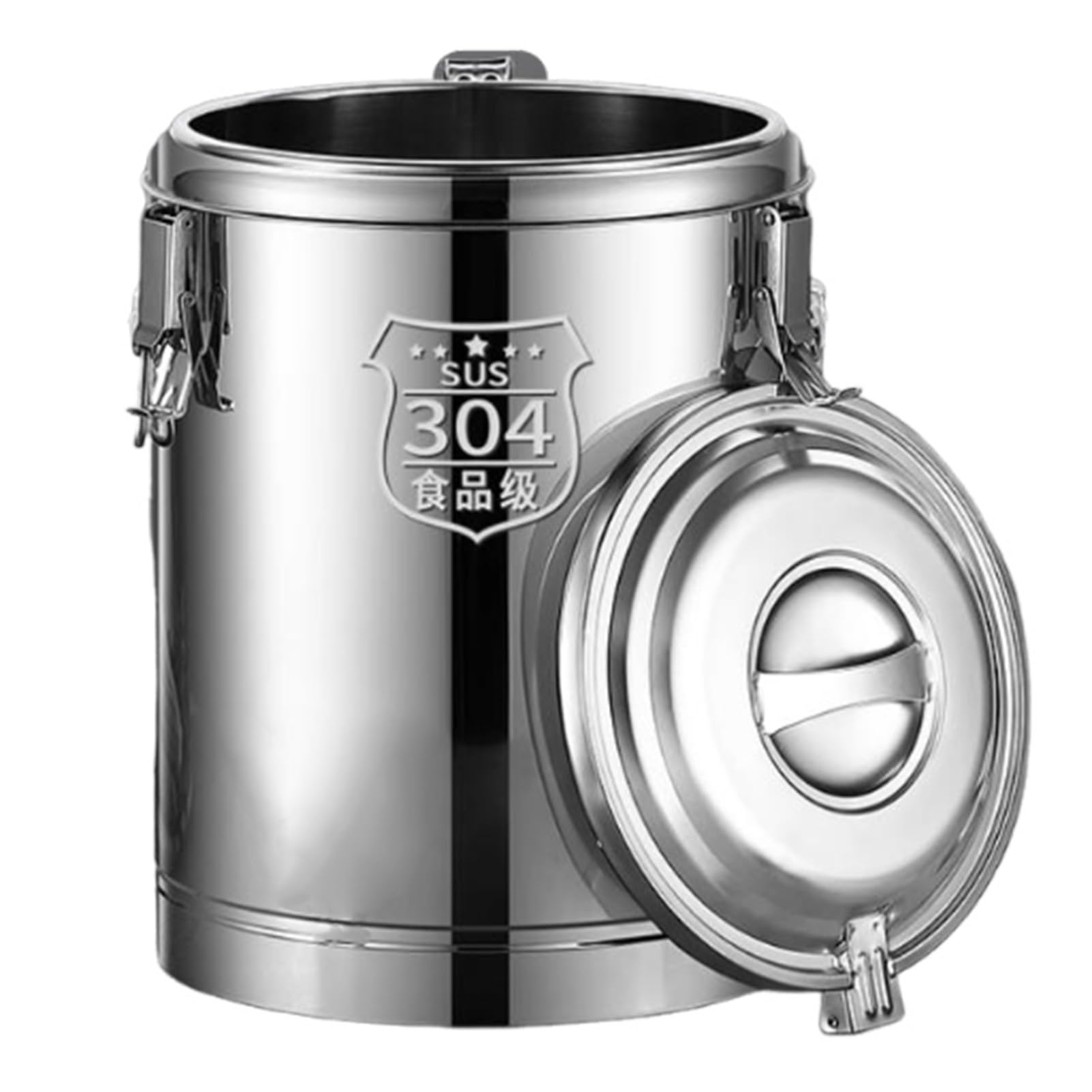 Cubo aislado de acero inoxidable con asas de transporte y tapa, contenedor de transporte de alimentos para sopas, pasta, cereales