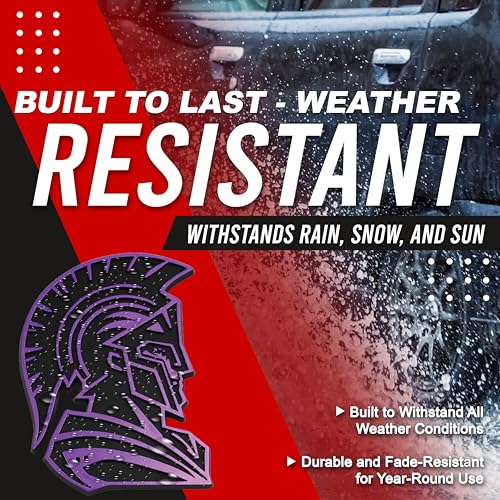 Image of Spartan Emblem 3D Warrior Badge, Custom Car Decal Sticker - Durable Exterior Trunk, Hood, Fender for Car, Truck, SUV (Set of 2) (Purple)