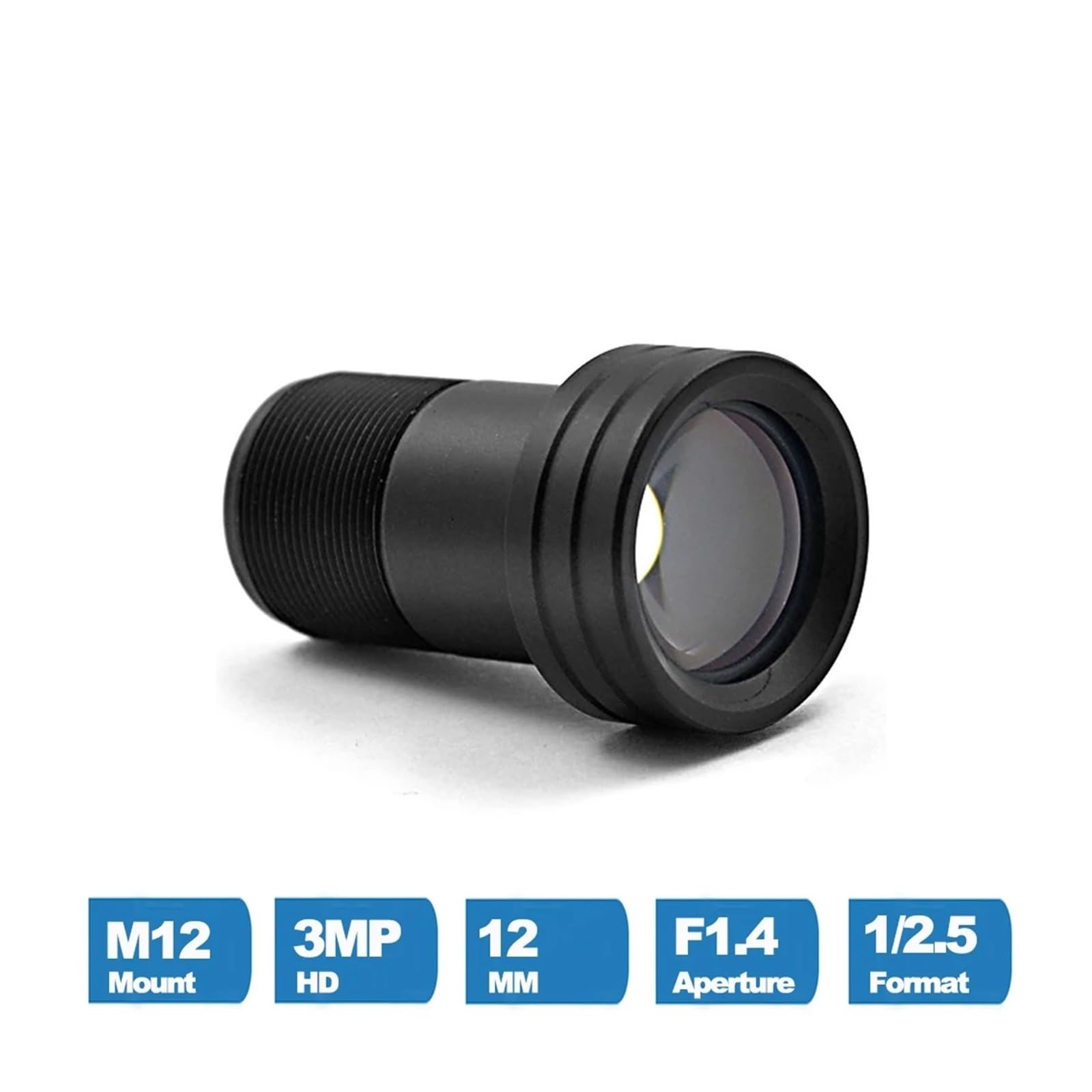 wangzhch Starlight CCTV Lens 3MP 12mm Fixed Aperture F1.4 Big Angle for IMX290/291/307/327 Low Light CCTV AHD IP Camera