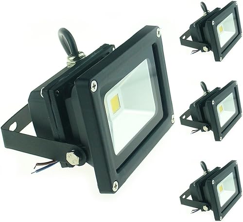 10 W, 12 V, 24 V, corriente alterna, LED, lámpara de inundación, reflector de seguridad al aire libre, impermeable, negro ultra brillante, 4