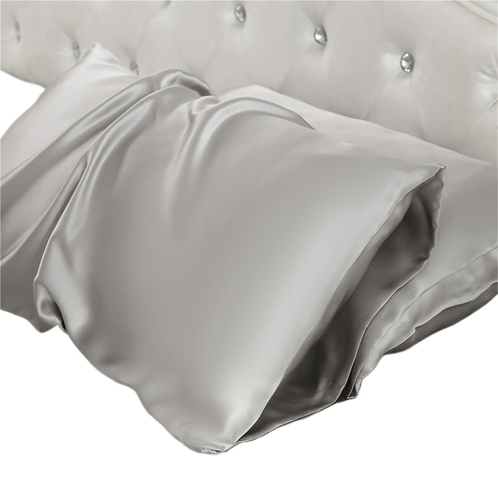 Silk pillowcase Silk Pillow Cover Pillowcase Envelope Pillowcases For Healthy Standard Solid Multicolor(Dark grey,51x76CM)