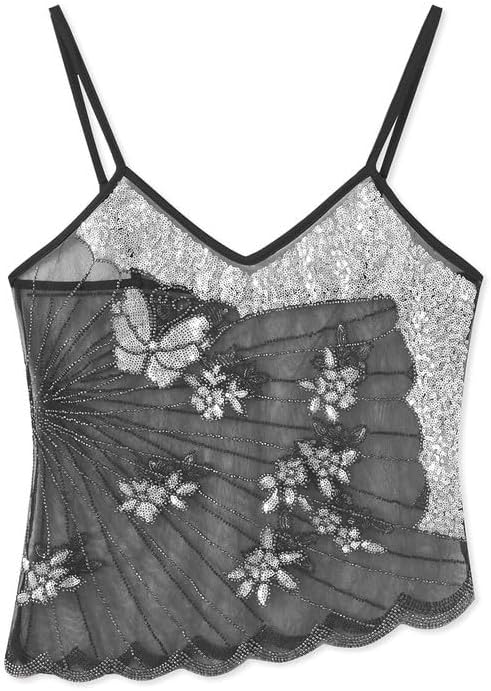 Sexy Sparkle Sequin Rhinestone Crop Cami Top Sleeveless Pearl Embellished Glitter Camisole Backless V Neck Going Out Tank Top