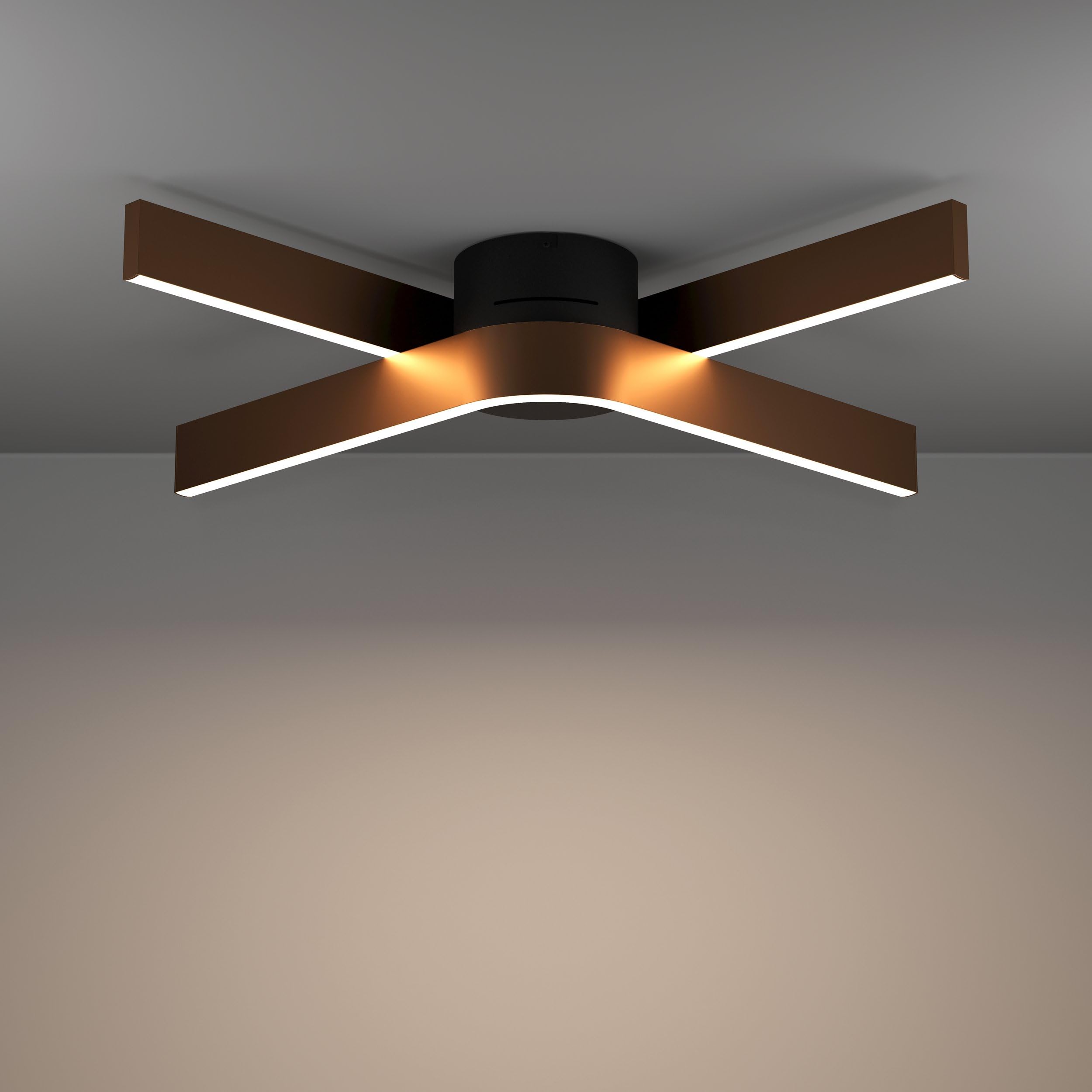 EGLO connect.z Smart-Home LED Deckenleuchte Folcino-Z, Deckenlampe dimmbar | ZigBee, Matter, App und Sprachsteuerung Alexa, warmweiß-kaltweiß, RGB, Bronze-Optik