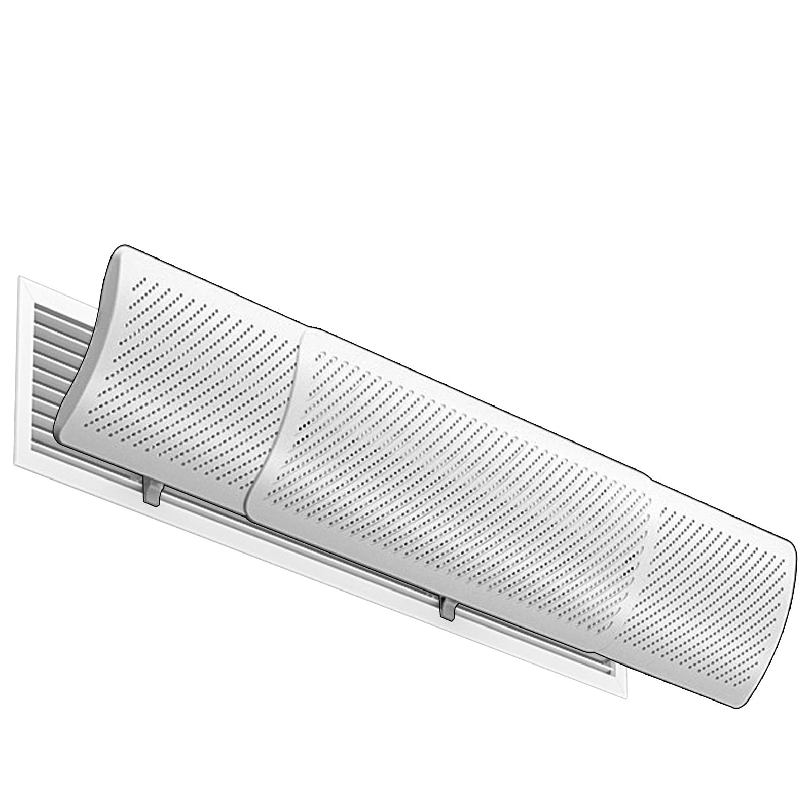 WUXTOKV Hvac Vent Deflector, AC Air Deflector with 180° Rotating Panel, Plastic, for Wall Ceiling Vents, Adjustable Length(83-120cm/33-47in)