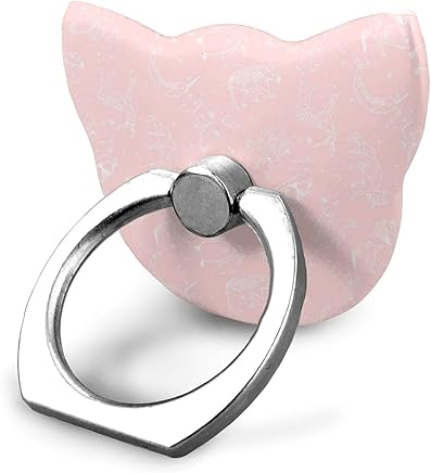 magic ship Constellations Geometric Animal Nursery Baby Design Baby Pink Cute Constellations Ring Stand 360?Rotation Thin Universal Phone Ring Holder Transparent Finger Ring Tablets Cat Shape