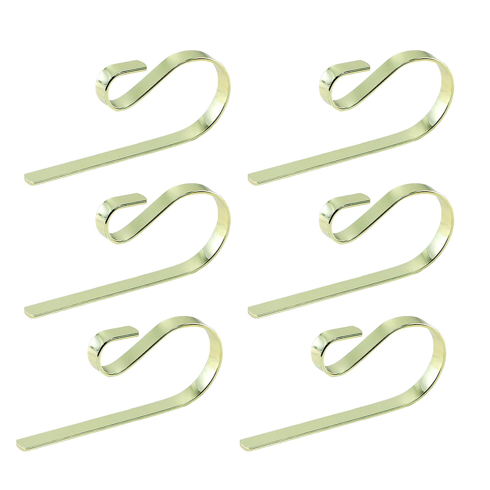 ZKFSIE 6 Pack Christmas Stocking Hooks - Heavy Duty Gold Metal Fireplace Mantel Hangers for Stockings & Garlands, Scratch-Free Design, UK Holiday Decor