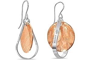 Copper & Sterling Silver Teardrop Earrings: A Fusion of Style and Craftsmanship for Boho Enthusiasts
