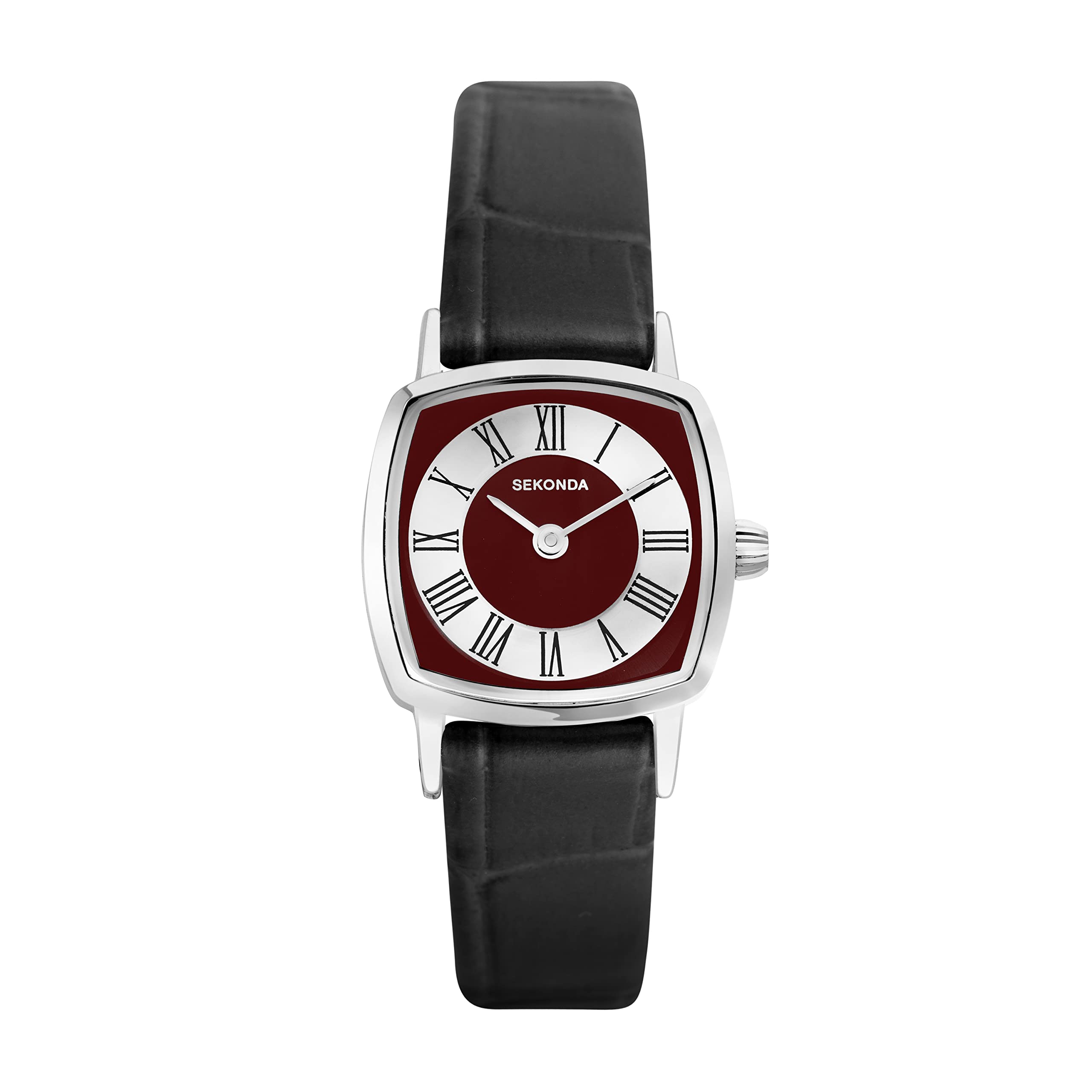 Sekonda 1975 Womens Analogue Watch 22mm Silver Leather Upper Strap