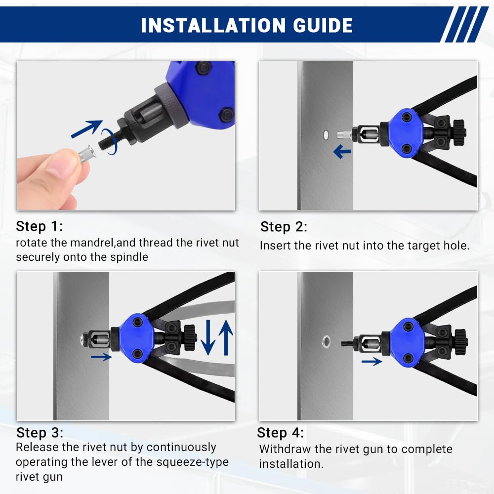 M6-1.0 Flat Head Rivet Nuts, 304 Stainless Steel Knurled Threaded Inserts (100 pcs)