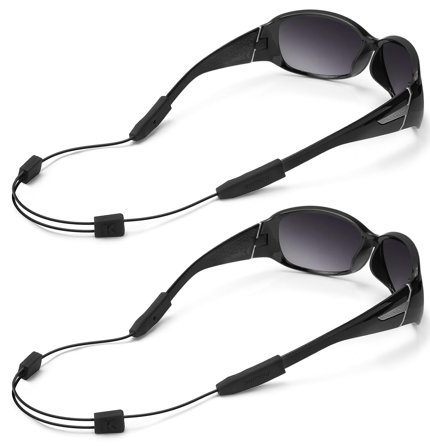 Sunglasses Keeper Cord No Tail Eyeglasses Retainer Polyester Cable Strap Sport Eyewear Retainers Band for Men Women Lightweight Adjustable - Pack of 2