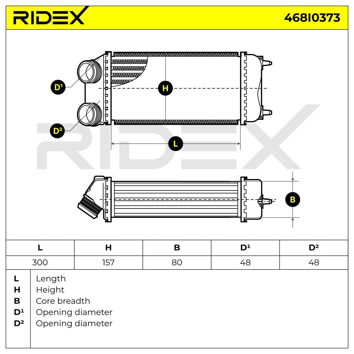 RIDEX 468I0373 Intercooler Compatibilità con PEUGEOT 206 2 volumi/Coda spiovente 2A/C