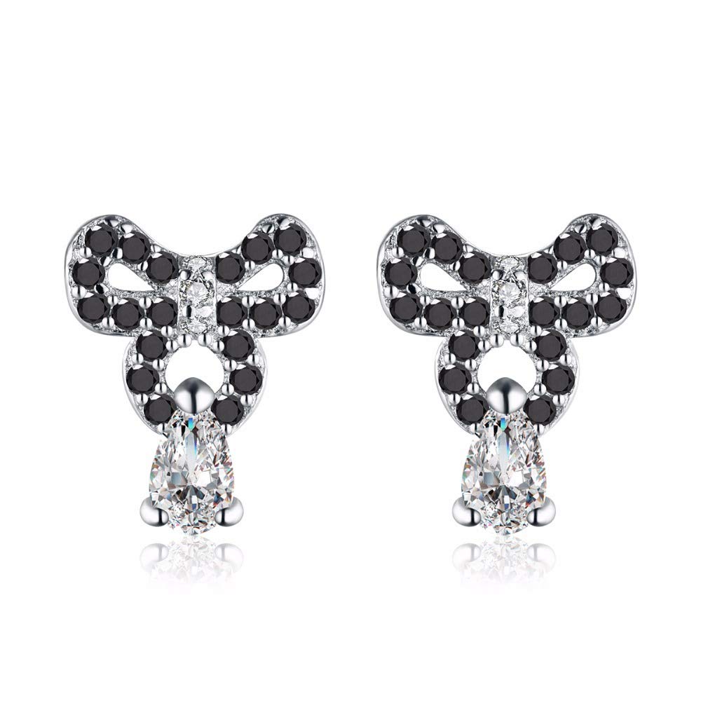 Boucles d'oreilles argent 925 véritable et spinelle noire de prestige