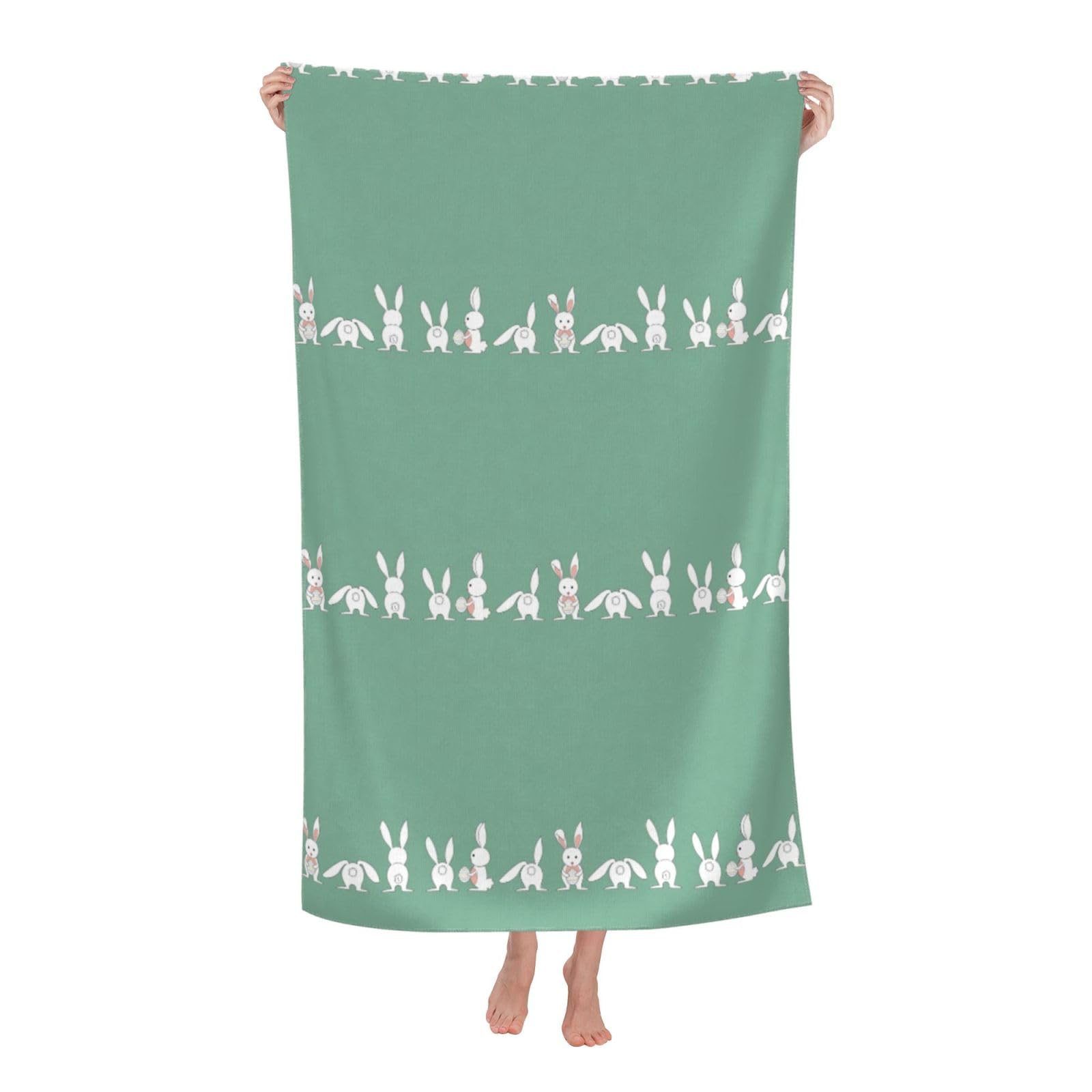 Cbaaghh Easter Bunny Print Adult Beach Towels,Beach & Pool Towel,Beach Towels,Towels For Camping