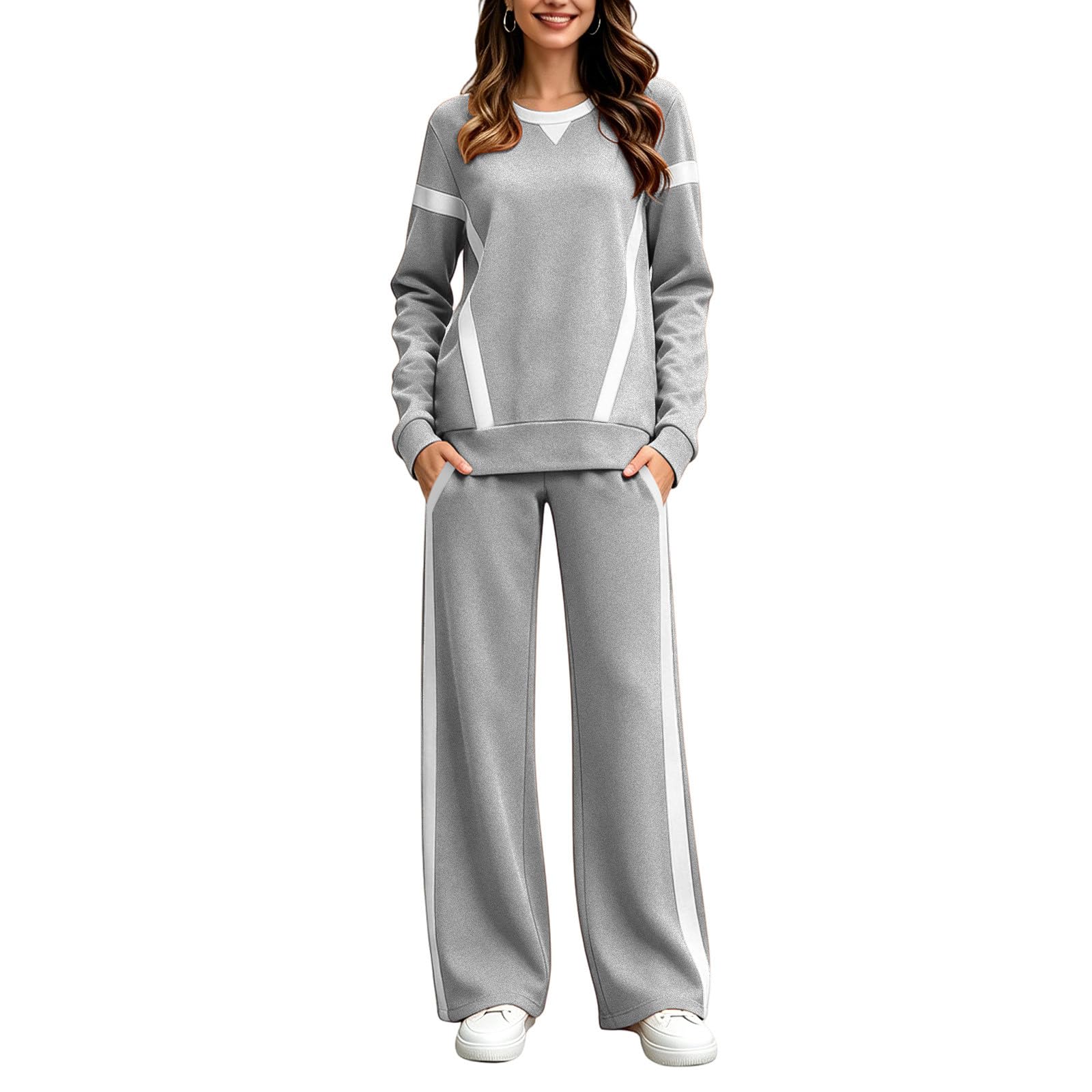 Completo Felpa Donna e Pantaloni Tuta Jogger Comfort Casual Coordinato