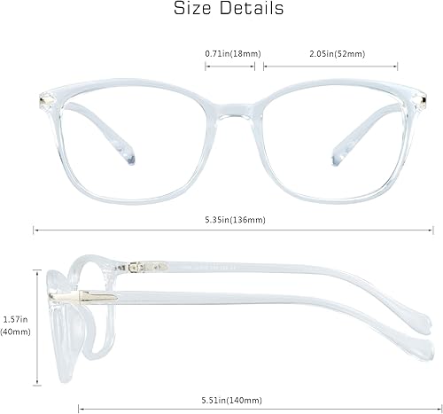 Miniatura 3 de Lentes con bloqueo de luz azul, antifatiga, antirreflejo, adecuados para lectura, computadora, televisión, elegante montura cuadrada, unisex