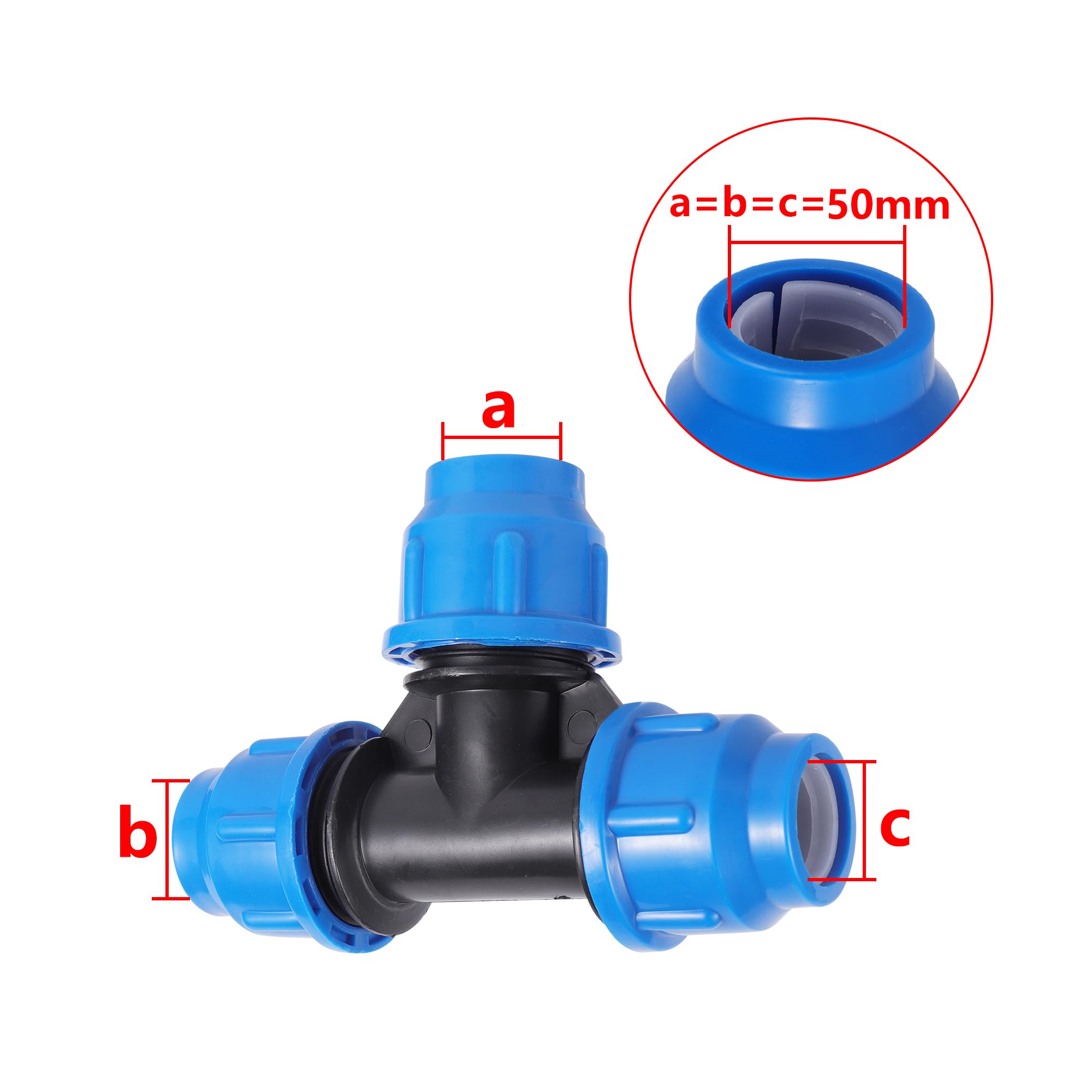 Accesorios para tuberías de riego, 50 mmPeTuboVálvula de bolaConectorCodo Junta rápidaDesviador 4 víasConversión riego jardín