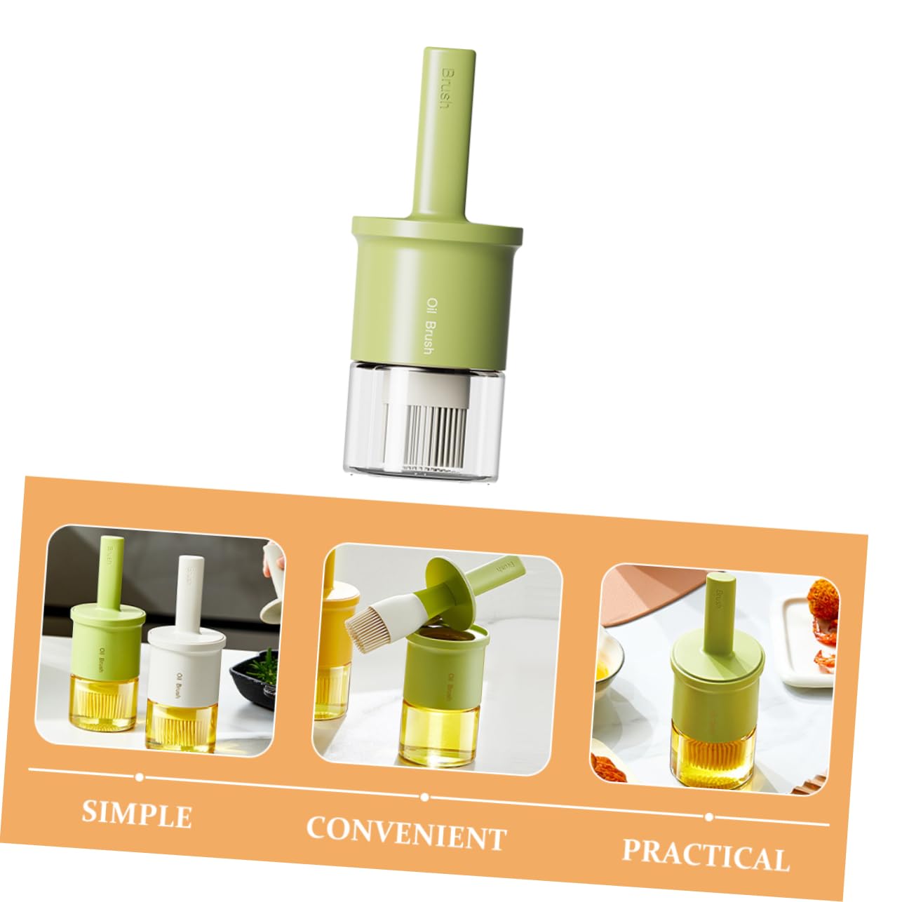 Levemolo Silicone Oil Brush Set with Bottle Pastry Brush for Baking Bbq for Grill for Kitchen