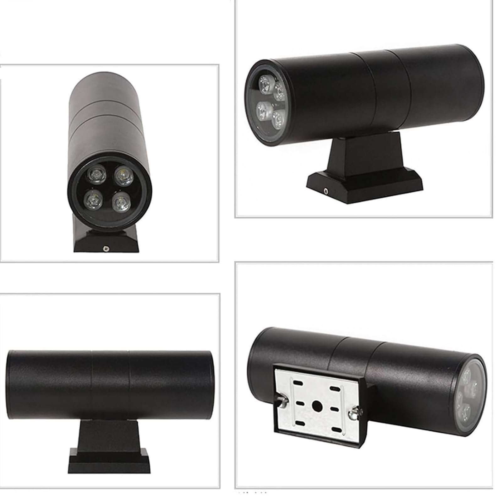 Focos LED - Luces De Paisaje, Bañador De Pared Exterior Con Irradiación De Doble Cabezal Hacia Arriba Y Hacia Abajo, 220V MLámpara De Pilar Para Patio De Villa IP65(Yellow Light,9w)