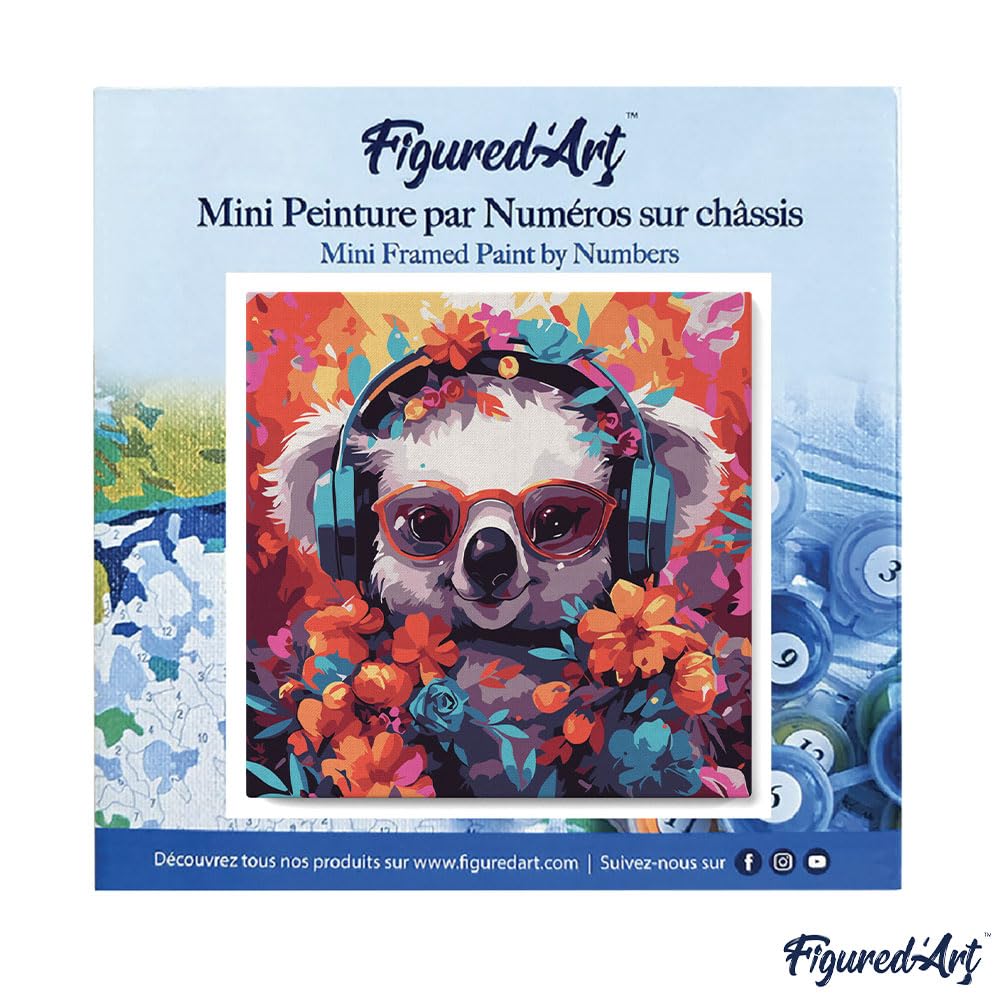 Mini Peinture par Numéros 20x20cm avec cadre Entrée fleurie – Figured'Art