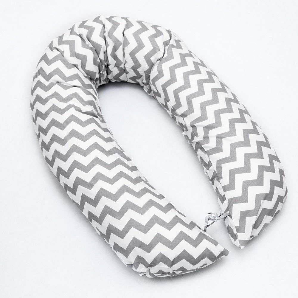 Babymam BREAST FEEDING PILLOW BABY NURSING MATERNITY PREGNANCY COTTON COVER 170CM (Zig zag)
