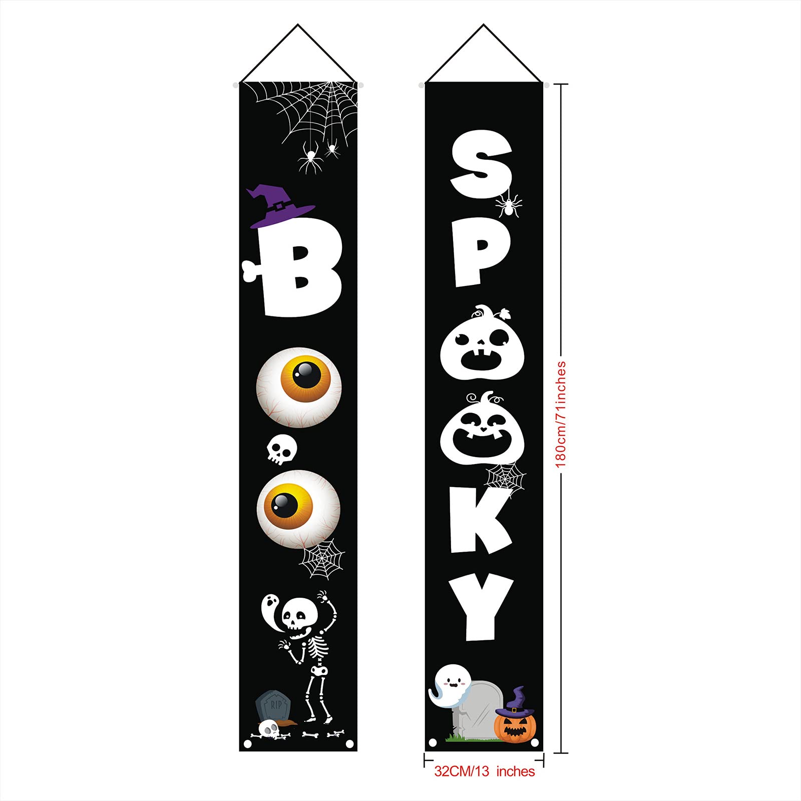 Large Halloween Banner Decor - Spooky Trick Or Treat Party Backdrop Sign