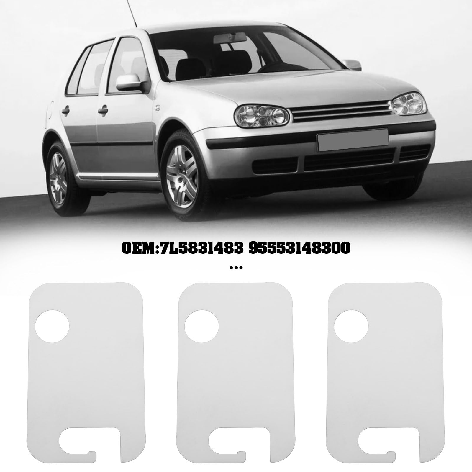 ECSiNG 3Pcs Front Lower Door Hinge Washer 81x51.3mm 7L5831483 95553148300 Compatible with Wolkswagen Golf 4 1997-2006 - Image 2