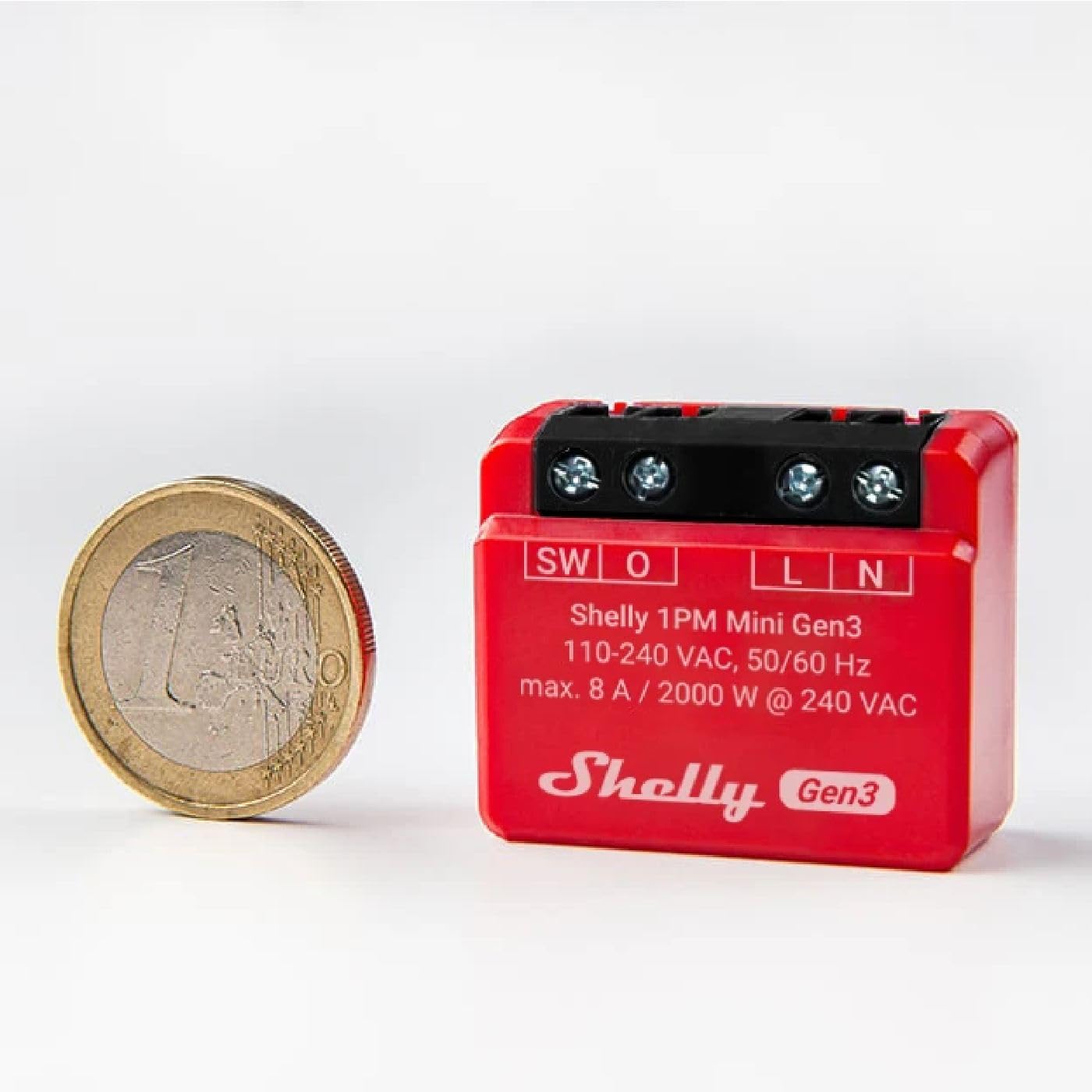 Shelly 1PM Mini Gen3 | Pack de 4 | Relé inteligente WiFi y Bluetooth, 1 canal 8A con medición de potencia | Domótica | Compatible con Alexa y Google Home | App iOS Android