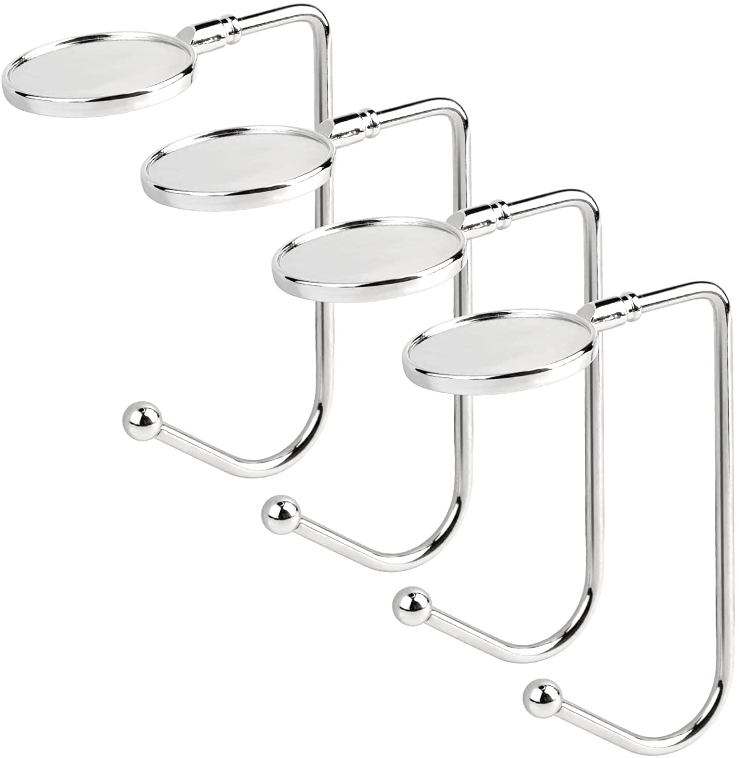 Amyli Purse Hook Set of 4, Metal Hook for Table Desk, Handbag Hanger, Handbag Storage Decor Table Hook, Anti-skid Design, Easy to Carry, not Easy to Rust and Corrode, Suitable for Travel, Office, Home