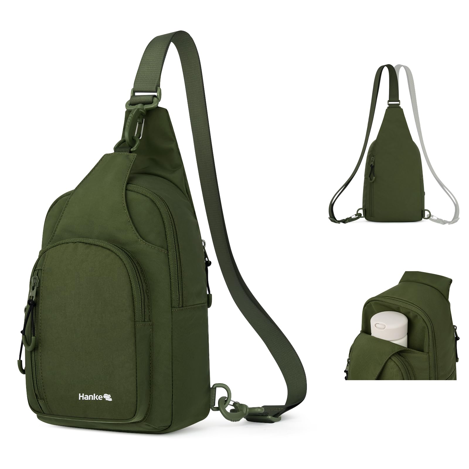 Hanke Crossbody Bag Damen Umhängetasche Damen Schultertasche Brusttasche Sling Bag Herren Casual Daypack mit Verstellbarem Schultergurt Messenger Bag für Reisen Outdoorsport Einkaufen