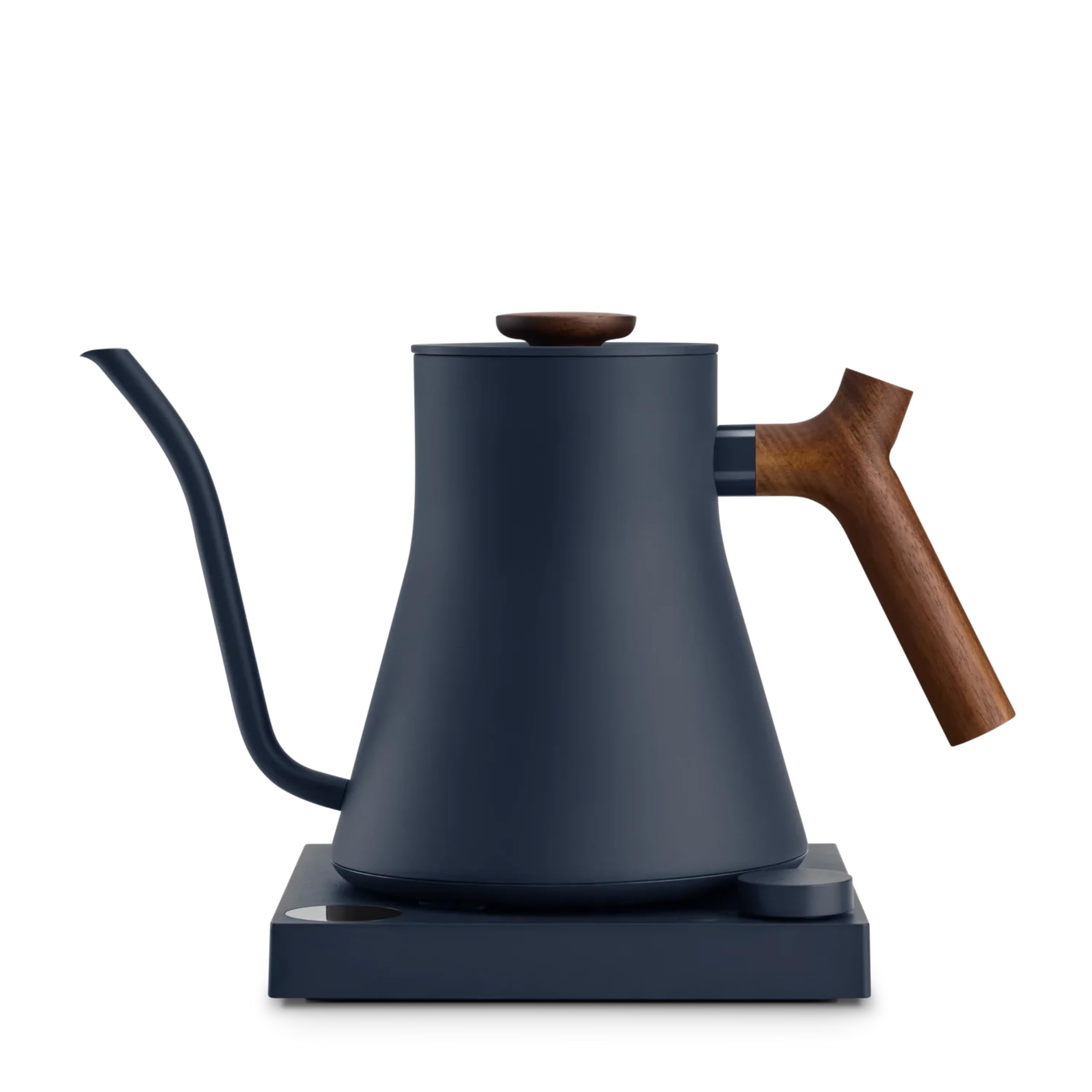 Fellow Stagg ECG Pro - Hervidor eléctrico con boquilla de cuello de cisne - Verter café y té, calentamiento rápido, ajuste exacto de la temperatura, color azul piedra con mango de nogal