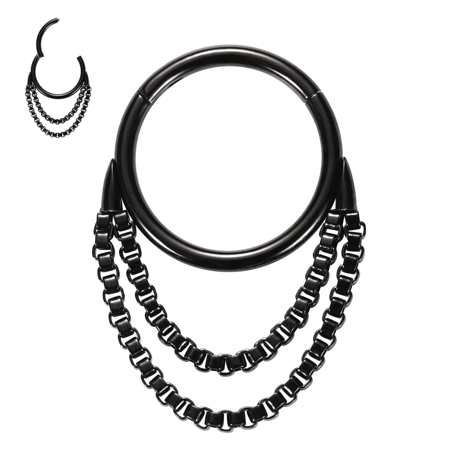 hengkaixuan Unique Animal Shape Septum Nose Ring Septum Jewellery 16G Daith Earrings Surgical Steel Nose Hoop Septum Clicker Conch Piercing Jewellery Rook Helix Tragus Cartilage Lobe Hoop Earring