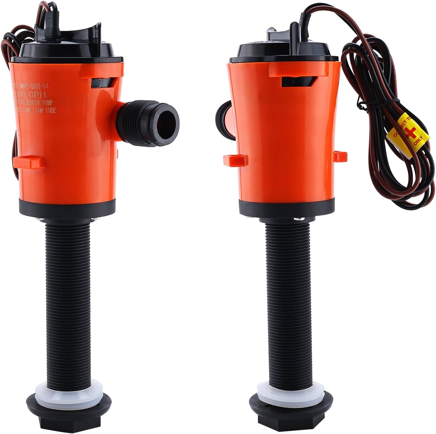 NovelBee 12V 800GPH Livewell Pump Kit,4.0A Live Well Aerator Pump with Straight Intake,Bait Tank Aerator for Boat Marine