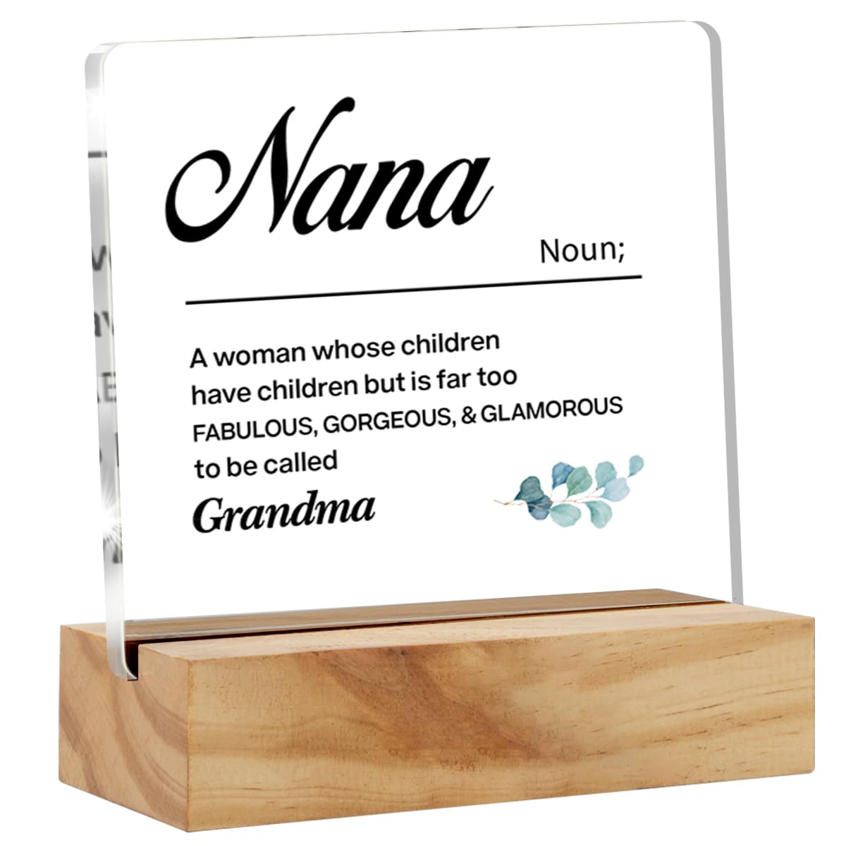 Nana Gifts Grandma Gifts From Grandchildren Granddaughter Grandson, Nana Gifts for Grandma Christmas Birthday Mother's Day, Nana Definition Clear Desk Sign Grandmother Acrylic Sign