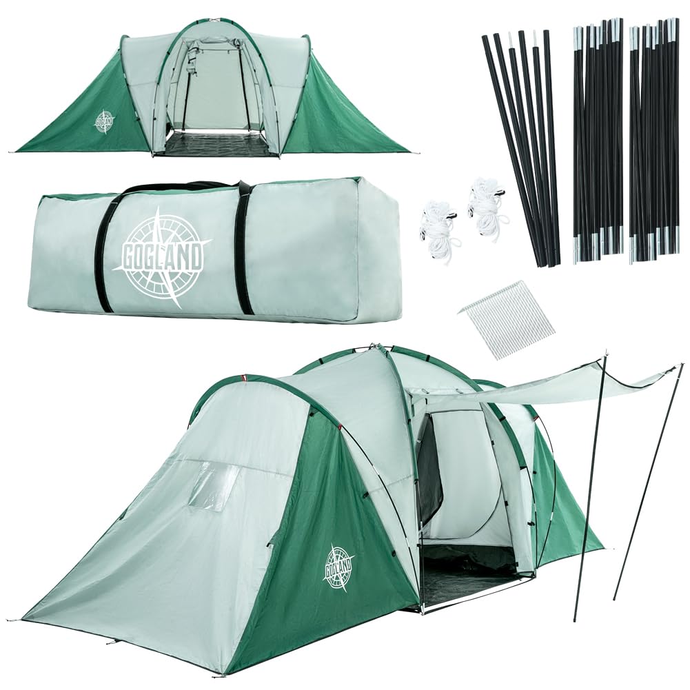 Tenda da campeggio per 2 3 e 6 persone, pop-up, impermeabile, con colonna d'acqua di 2.000 mm e fattore di protezione solare 50+