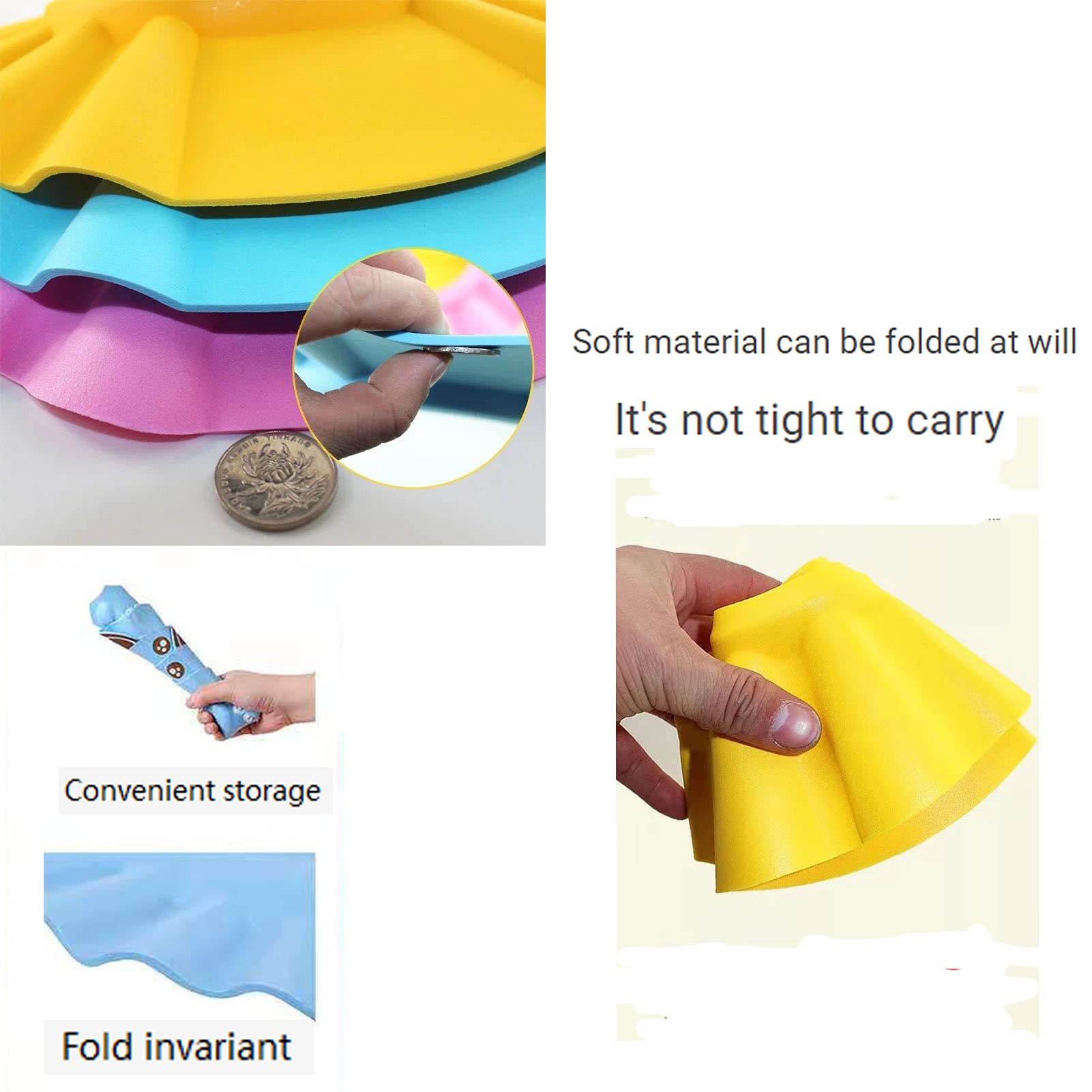 3 Pezzi Cappello Doccia Bambini, Doccia Cap per Bambino, cuffie per la doccia regolabili per impedire all'acqua di fluire verso gli occhi e il viso