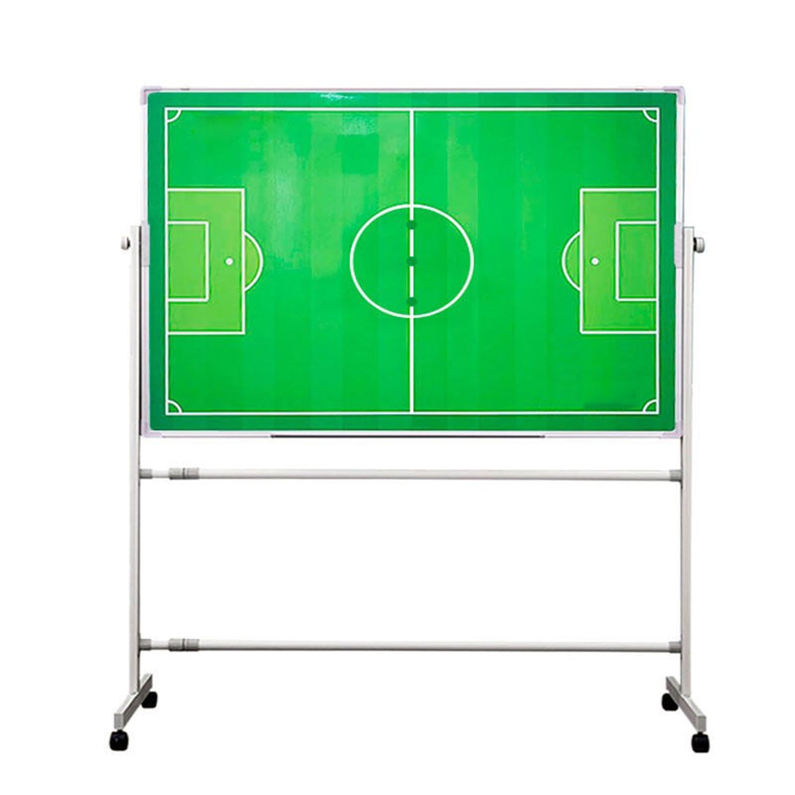 Pizarra magnética de entrenamiento de fútbol, pizarra táctica grande de borrado en seco con marco de aluminio y soporte móvil sobre ruedas