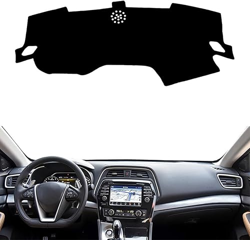 HATHWAY Compatible con Nissan Maxima 2016-2023, cubierta de tablero de automóvil, cubierta de salpicadero negro, tapete de cubierta de tablero,
