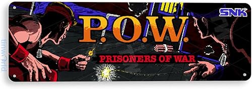 Miniatura 1 de Tinworld Cartel de estaño P.O.W. Arcade sala de juegos de carpa de metal decoración retro consola Pow B033