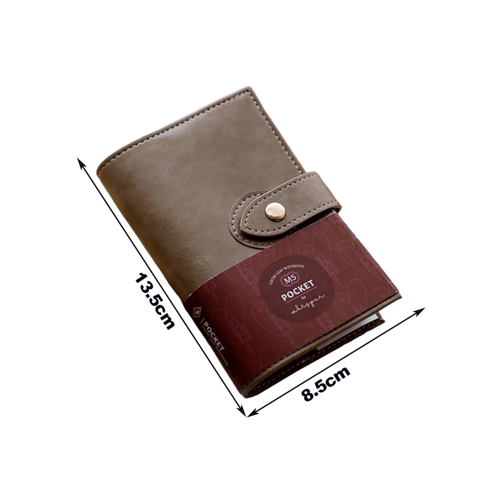 Inspirierendes Notizbuch 2 Stücke Lose-blatt-notizbuch Faux Leder Lose-blatt Reisenden Notebook Planer Journal Schule Büro Schreibwaren(M5 A8 Green)