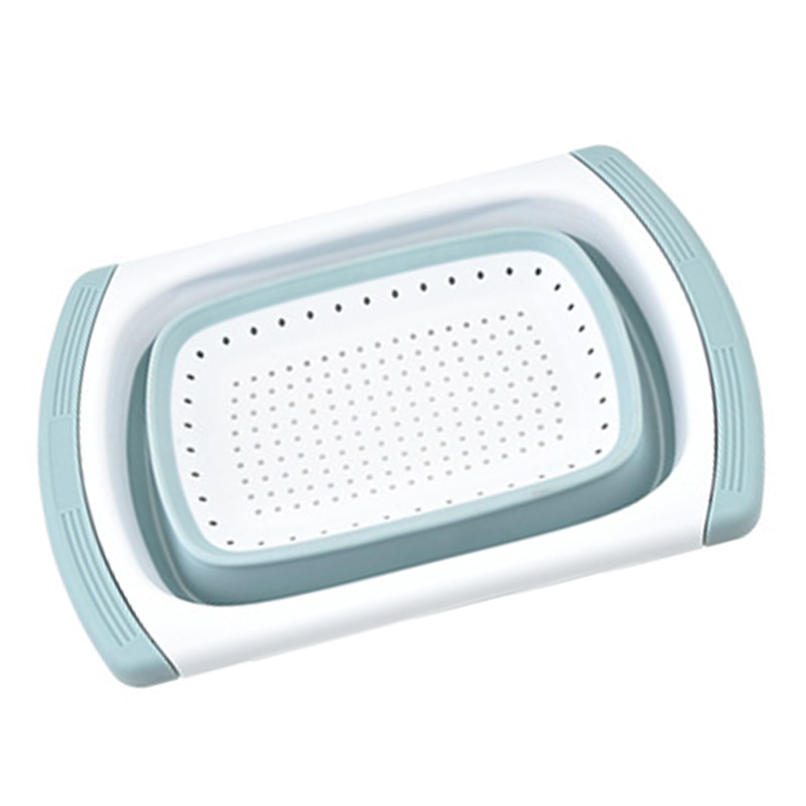 Jazuaiao Multipurpose Kitchen Strainer Vegetable Fruit Washing Drain Basket Folding Drainer Filter for Easy Draining and Cleaning Extendable Plastics Colander