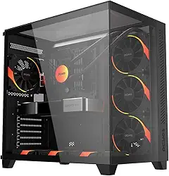 Gabinete Gamer PCYES Forcefield Max Black Vulcan, ATX, Mid-Tower, Vidro Temperado, Sem Fonte e Fan, Preto - GFFMAXBV